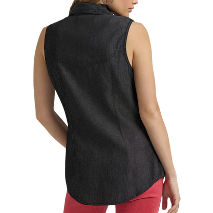 Wrangler Women’s Western Snap Black Tank