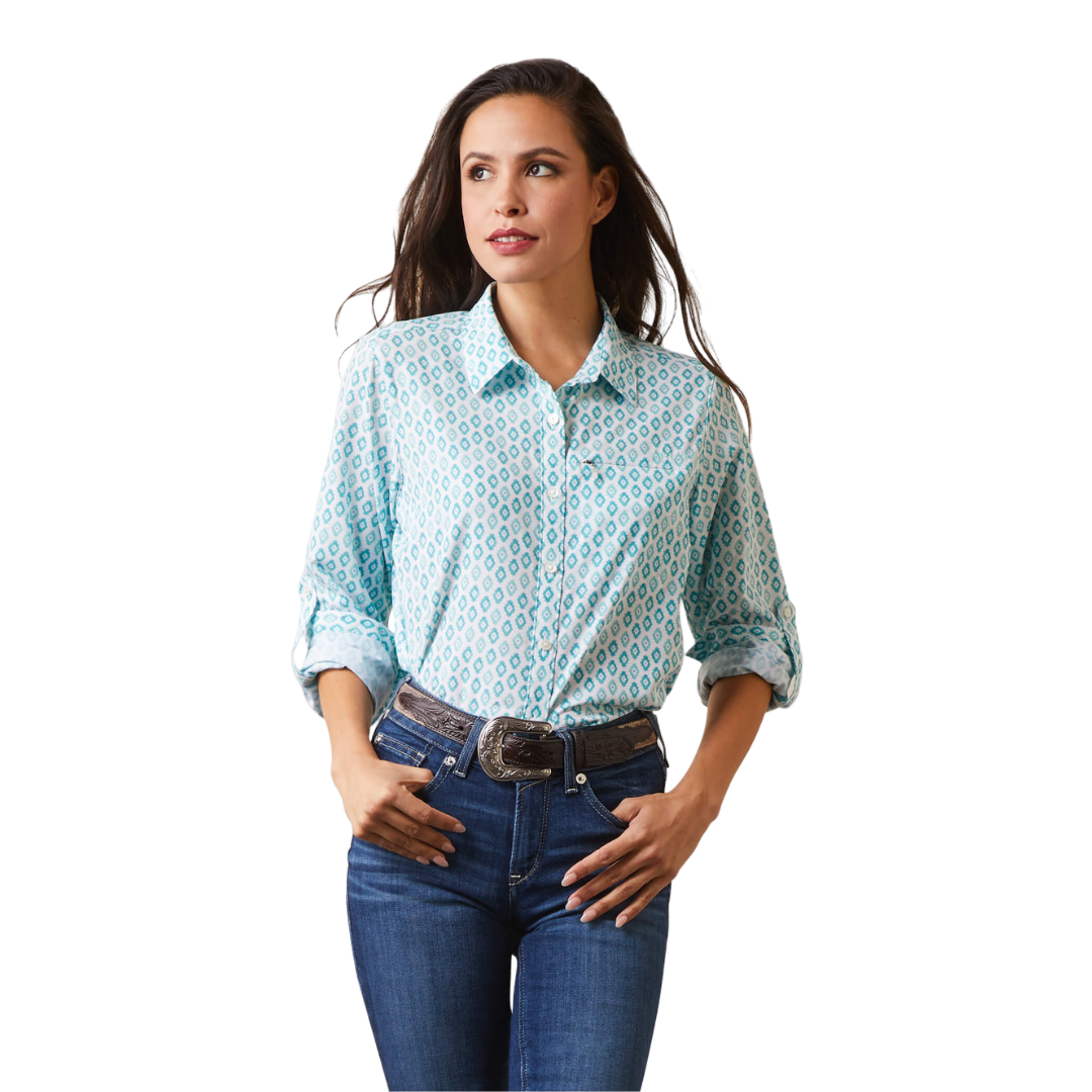 Ariat Women's Sea Breeze Print Blue Shirt