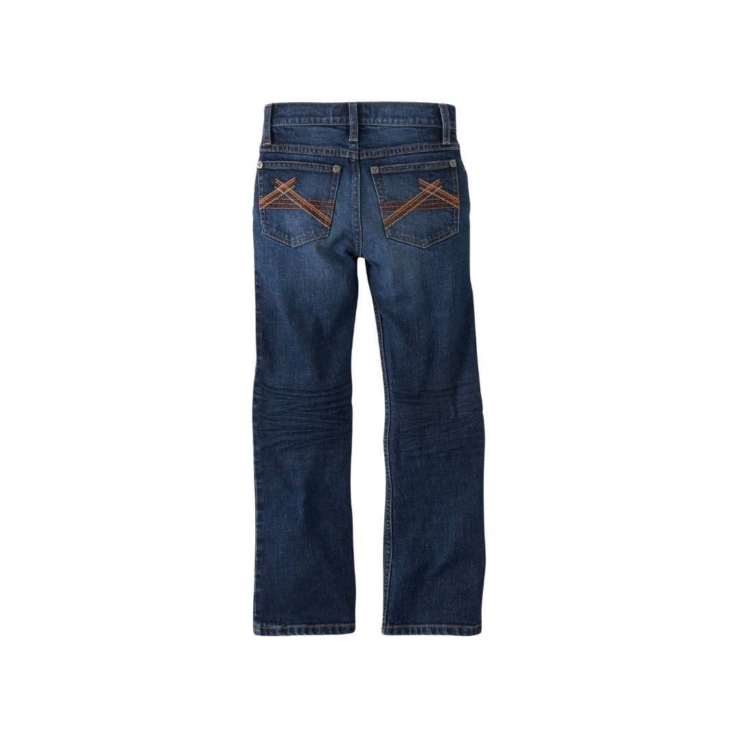 Wrangler Youth Boy's Bootcut Solid Blue Jeans
