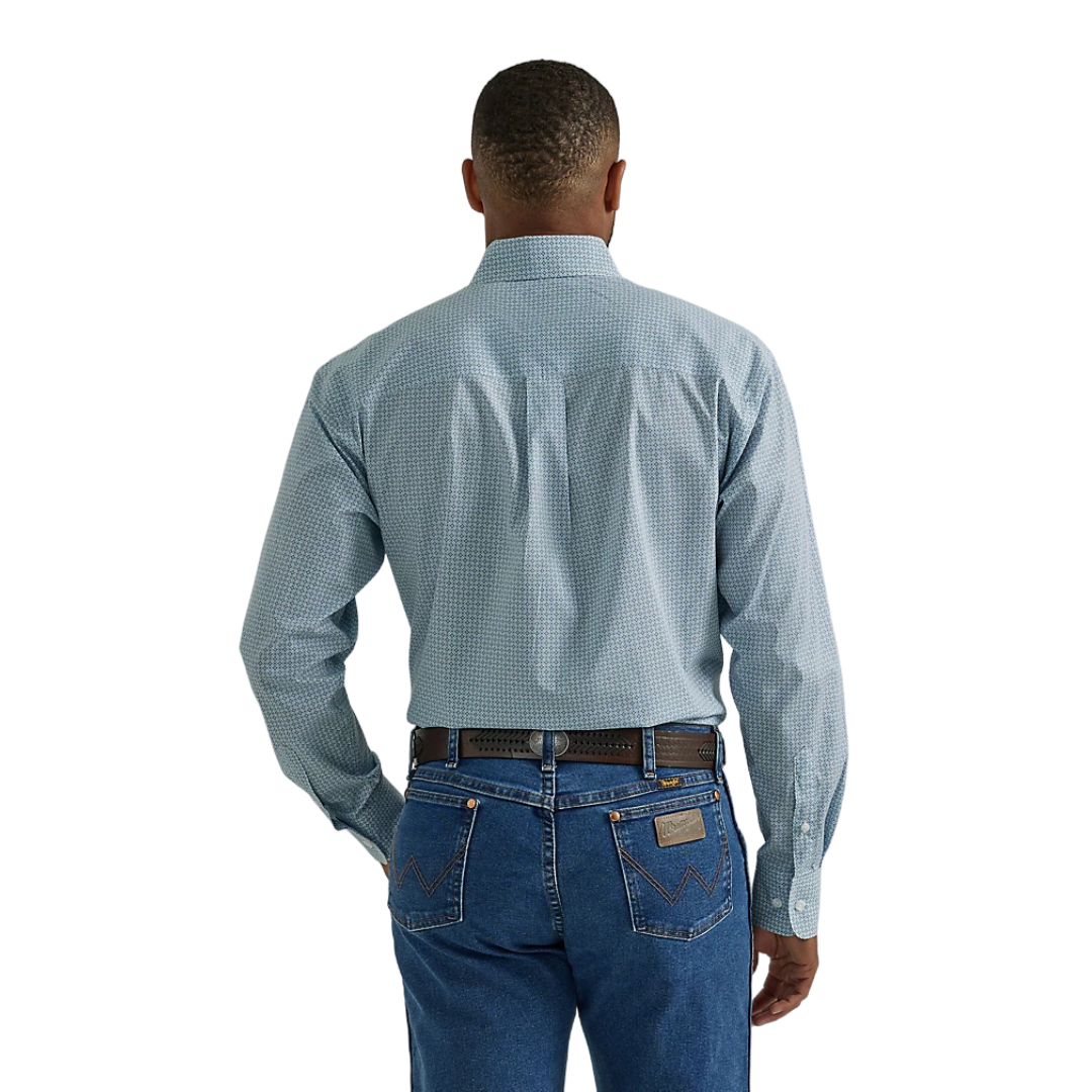 Wrangler Men's George Strait Long Sleeve Steel Blue Shirt