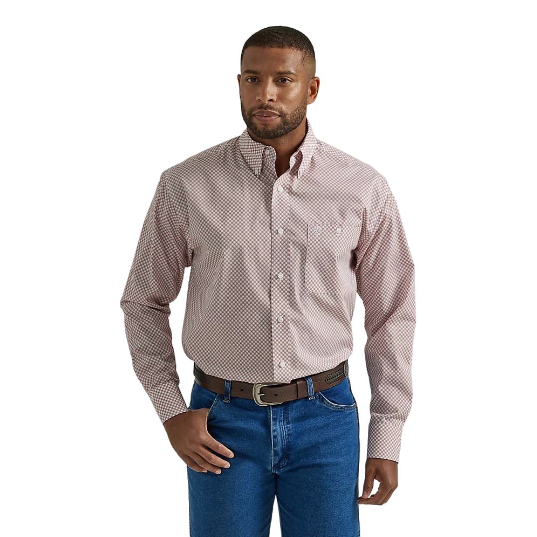 Wrangler Men's Brick George Strait Red Shirt