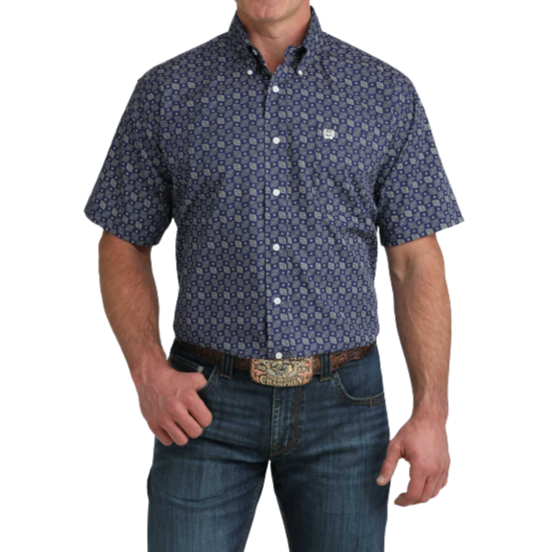 Cinch Men's Royal Print Blue Shirt