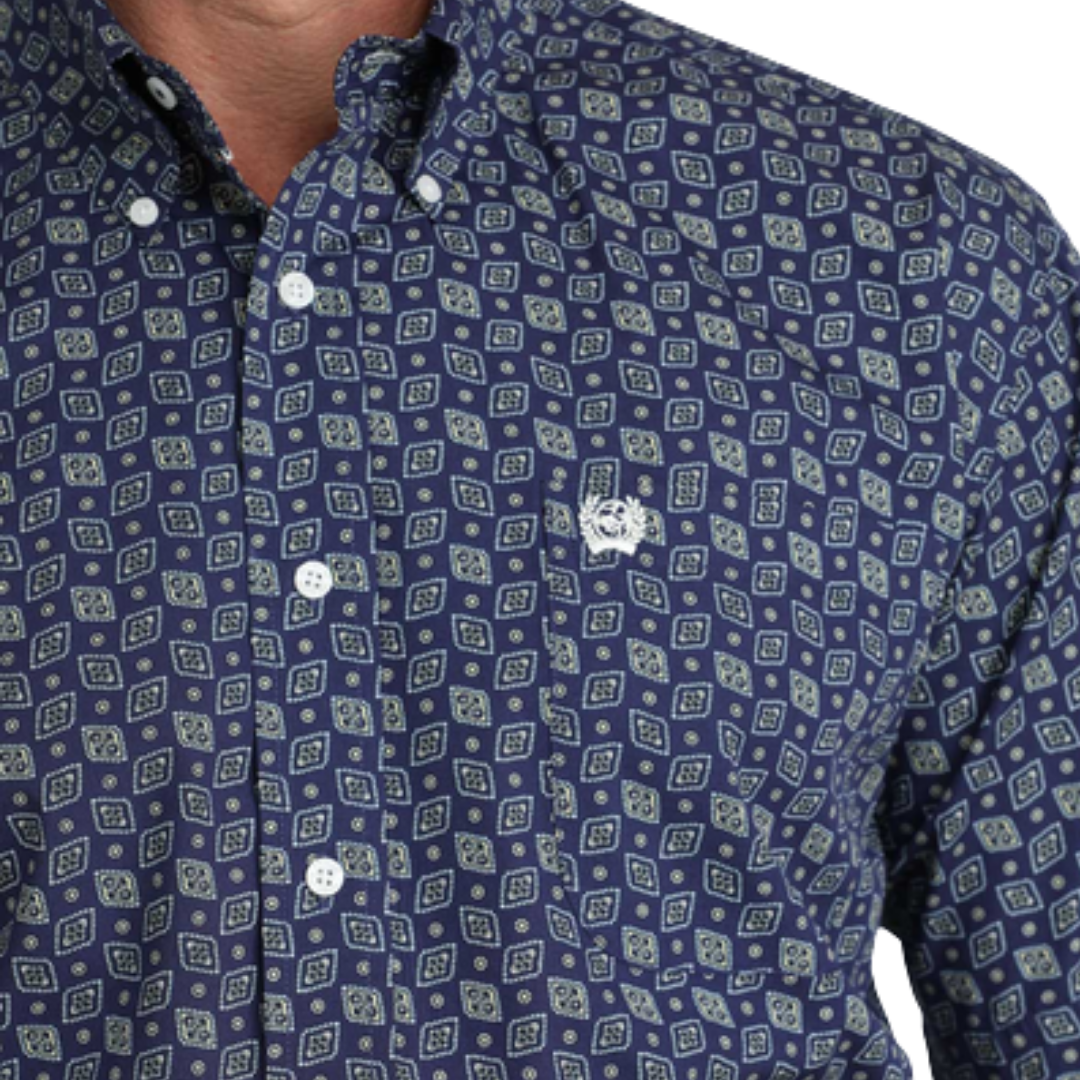 Cinch Men's Royal Print Blue Shirt