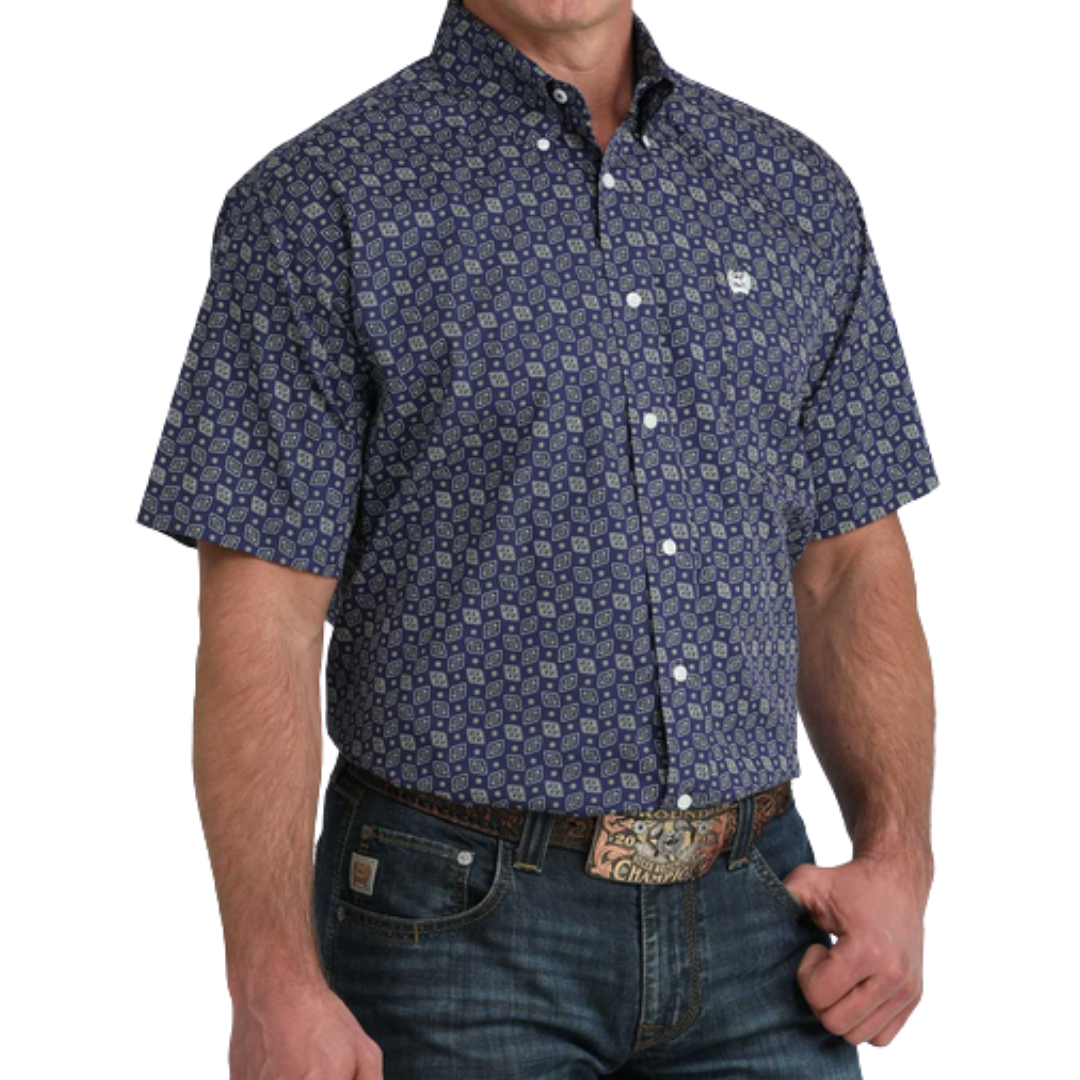 Cinch Men's Royal Print Blue Shirt