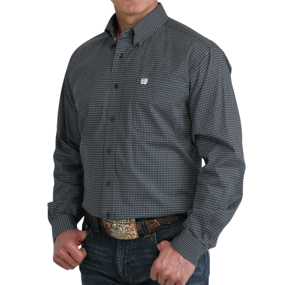 Cinch Men's Geometric Print Navy Shirt