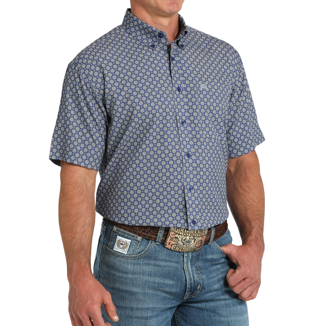 Cinch Men's Arena Flex Short Sleeve Royal Blue Shirt