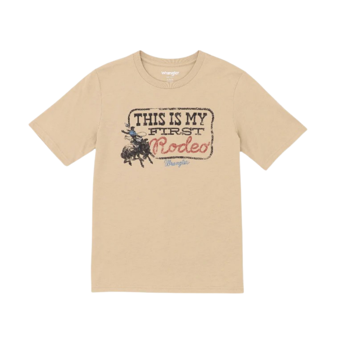 Wrangler Toddler Boy's First Rodeo Graphic Tan Tee Shirt