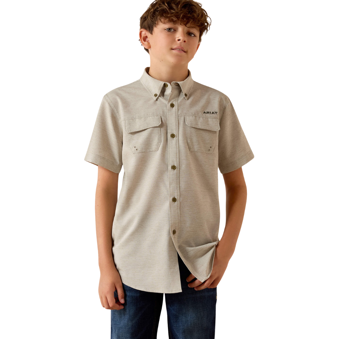Ariat Youth Boy's Outbound Heathered Classic Green Shirt