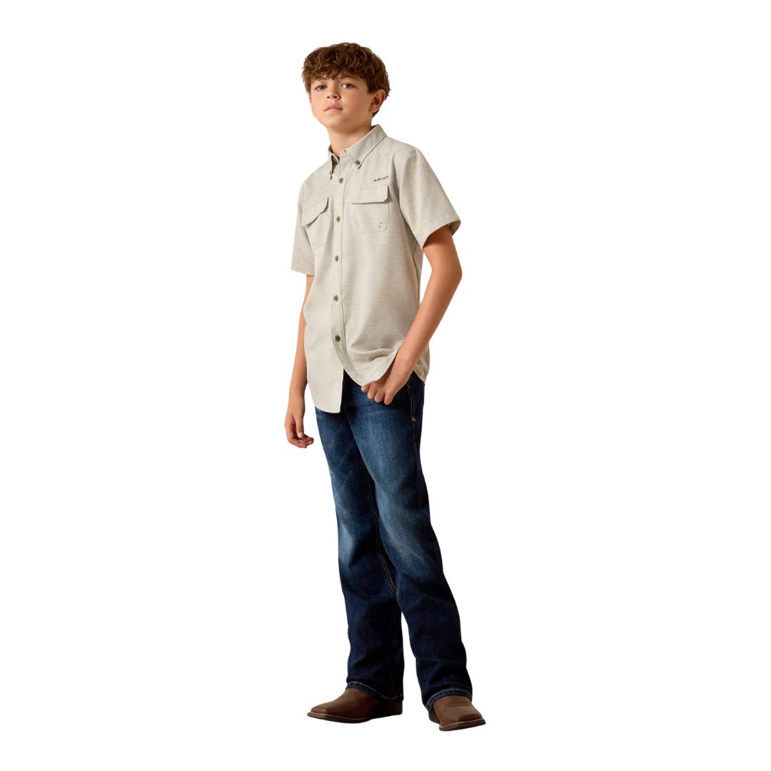 Ariat Youth Boy's Outbound Heathered Classic Green Shirt
