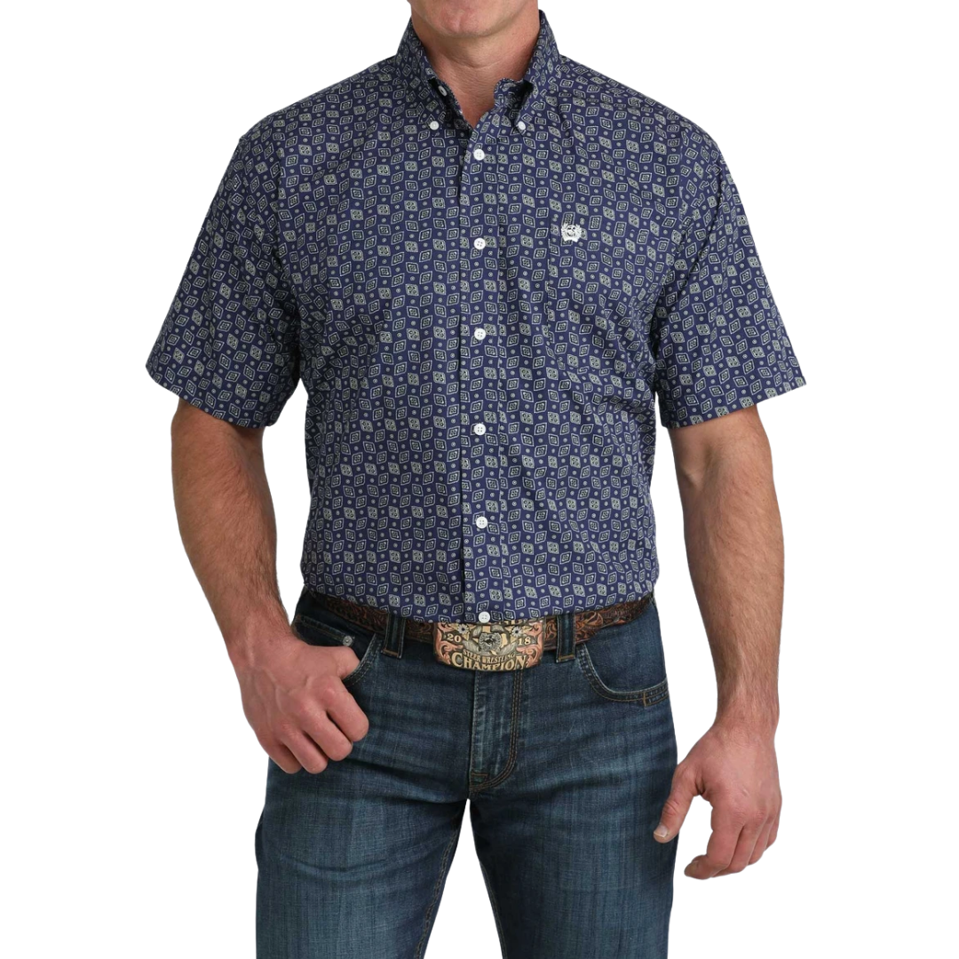 Cinch Men's Royal Print Blue Shirt