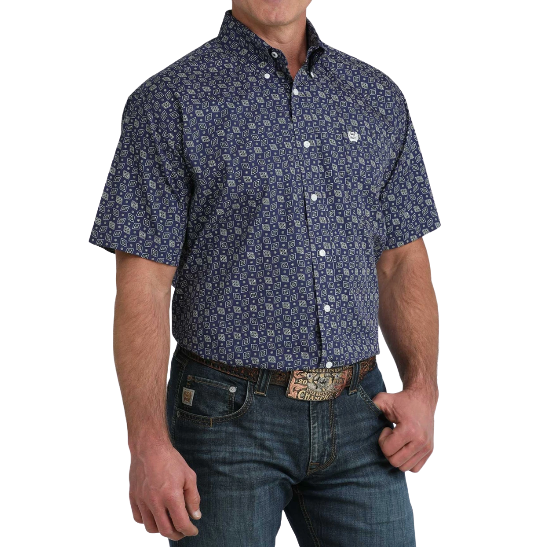 Cinch Men's Royal Print Blue Shirt