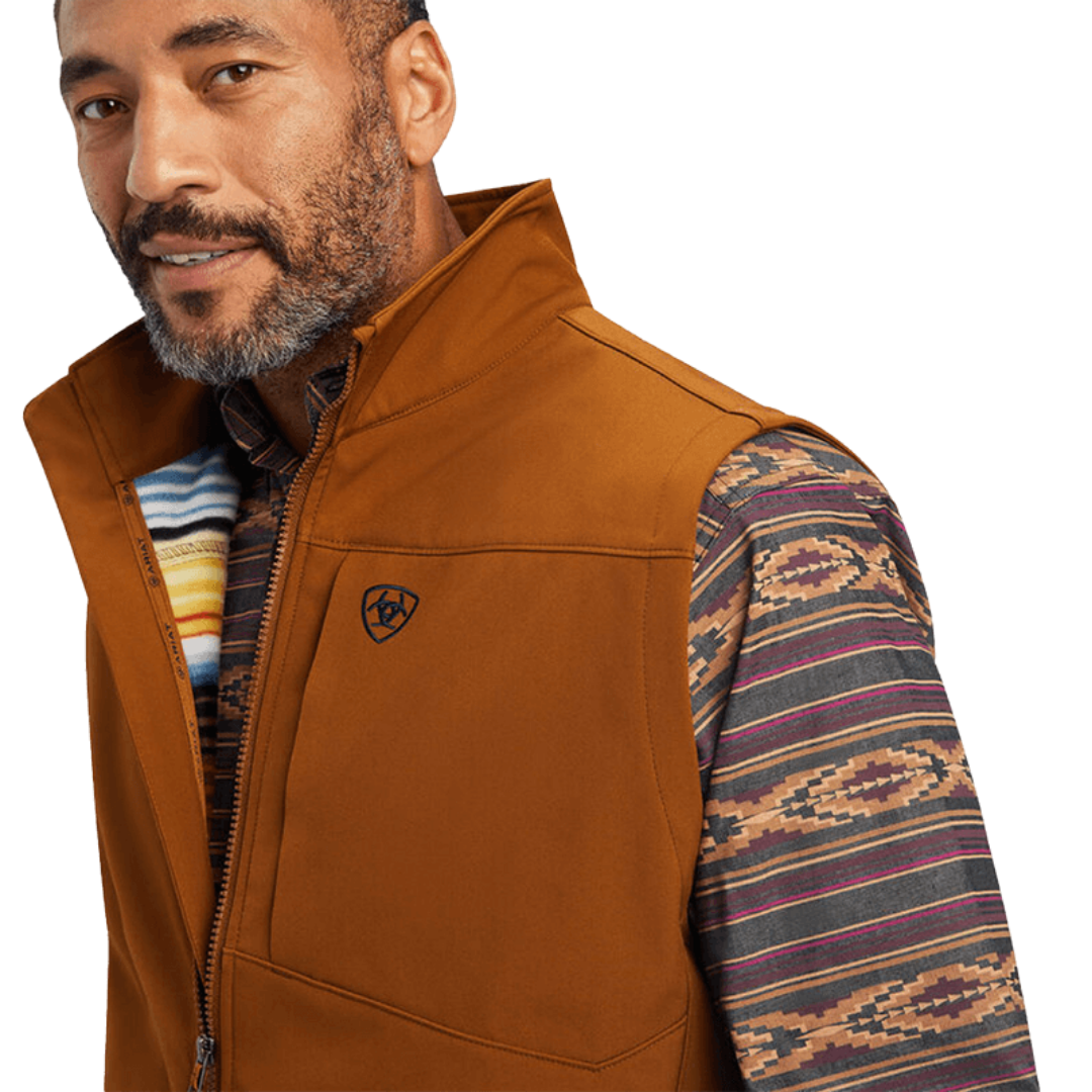 Ariat Men's Logo Softshell Chestnut Brown Vest