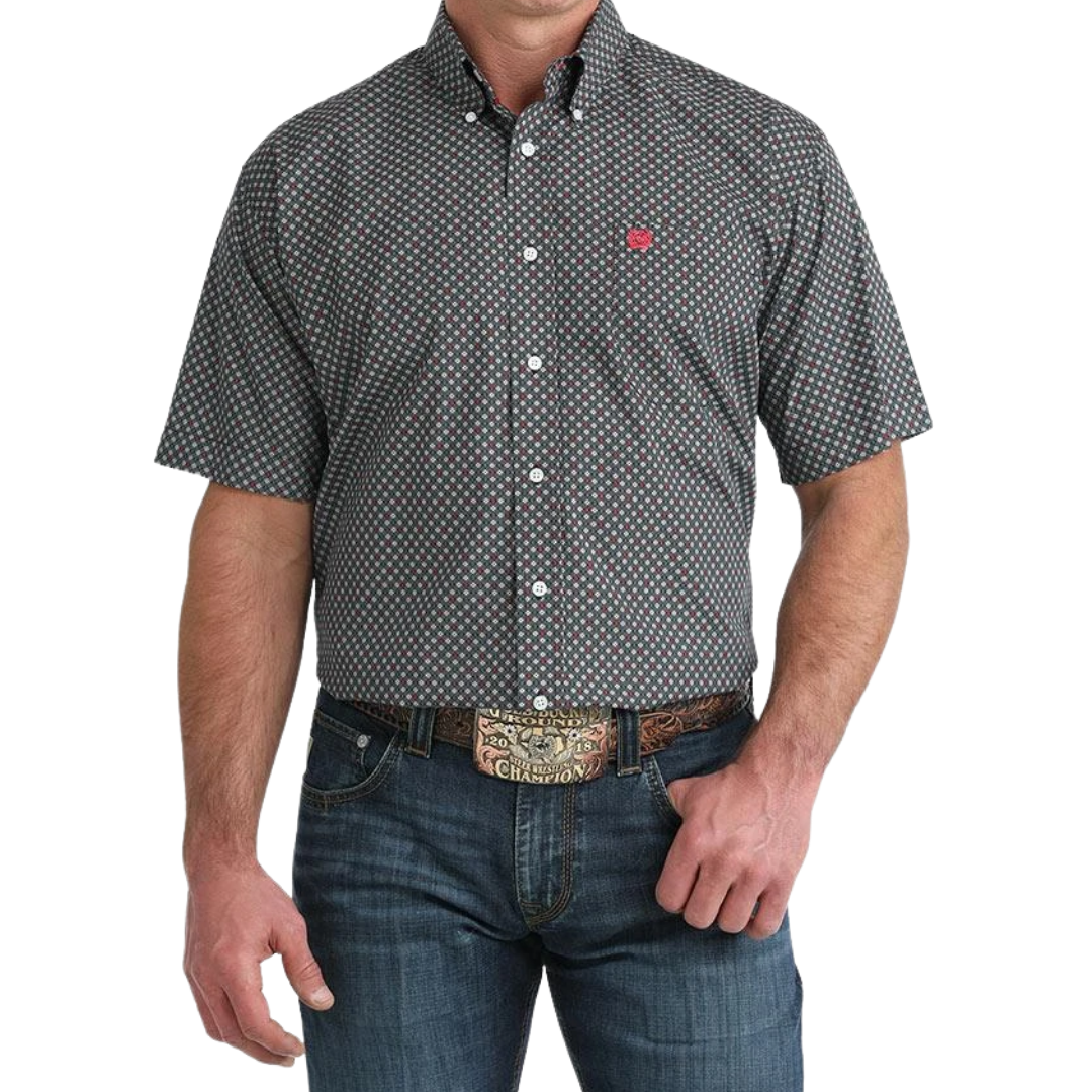 Cinch Men's Diamond Print Black Shirt