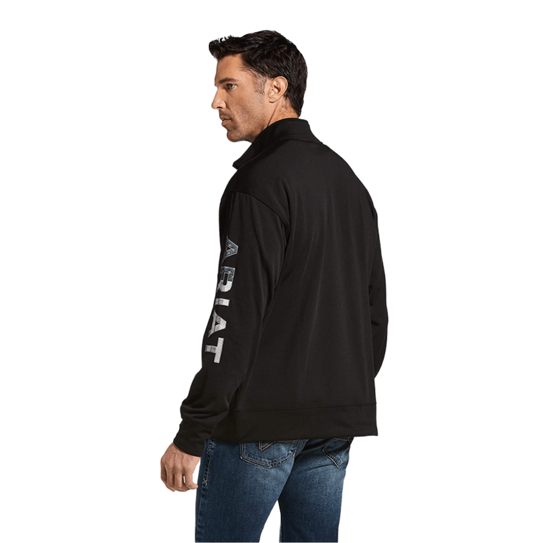 Ariat Men's Team Logo 1/4 Zip Black Sweatshirt