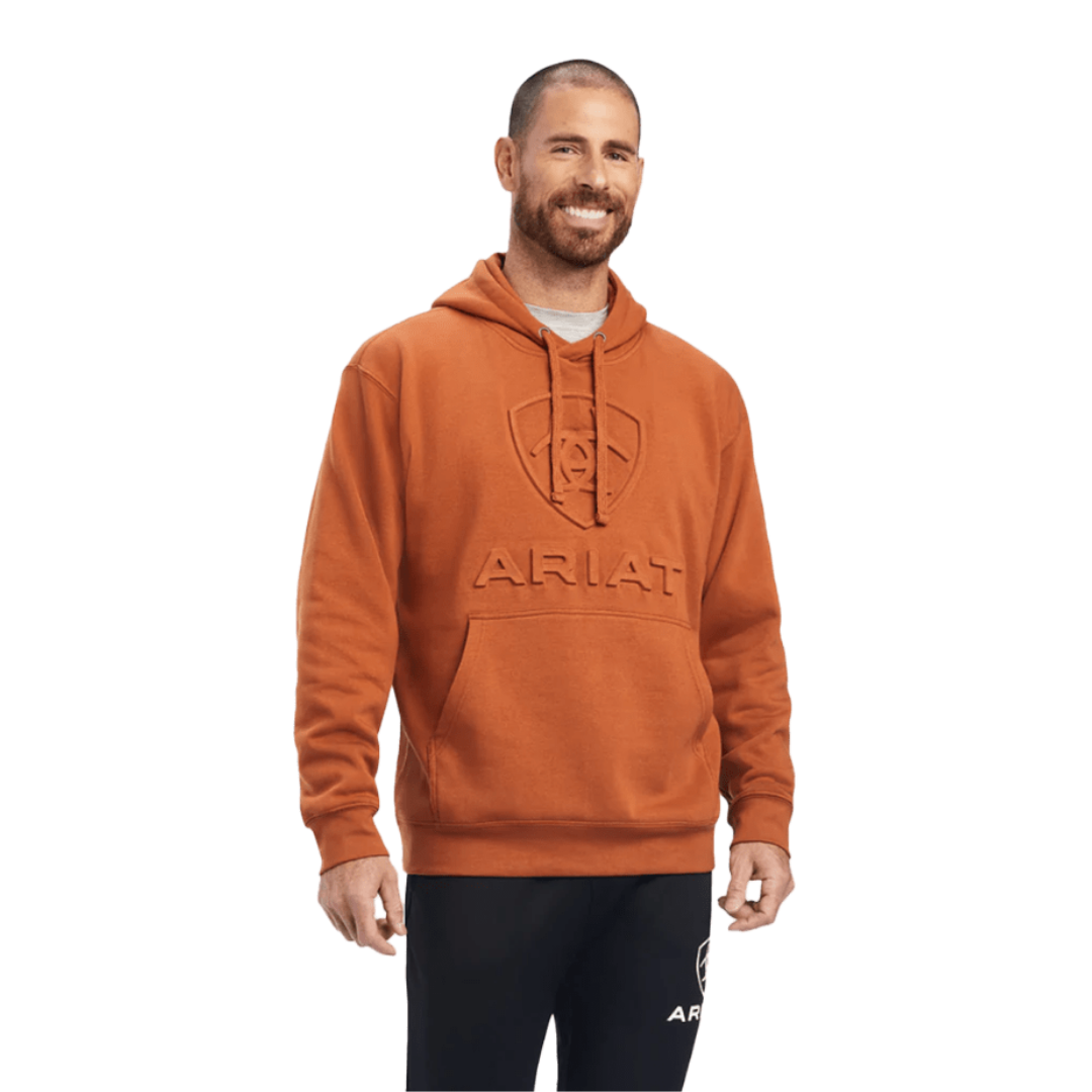 Ariat Men's Mocha Hooded Orange Sweatshirt
