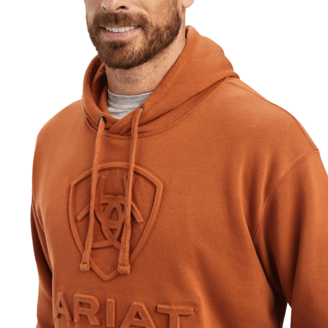 Ariat Men's Mocha Hooded Orange Sweatshirt