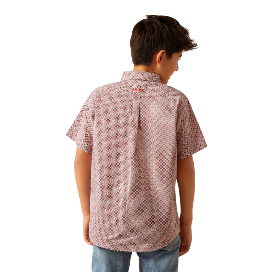 Ariat Youth Kid's Welch Classic Fit Button Down Red Shirt