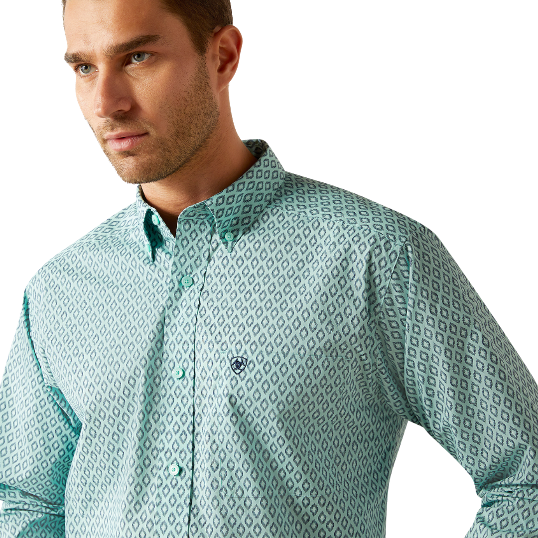 Ariat Men's Canyon Classic Fit Mint Print Shirt