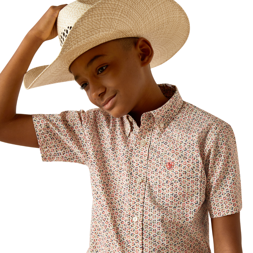 Ariat Youth Boy's Chapman Classic Fit Red Print Shirt