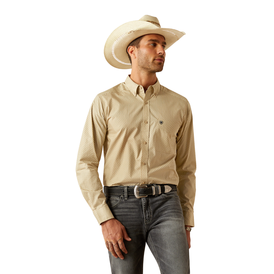 Ariat Men's Courtney Fitted Khaki Shirt
