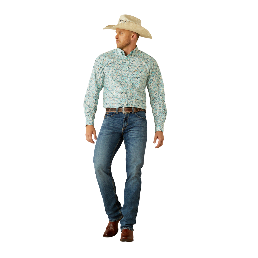 Ariat Men's Jerome Classic Fit Teal Shirt
