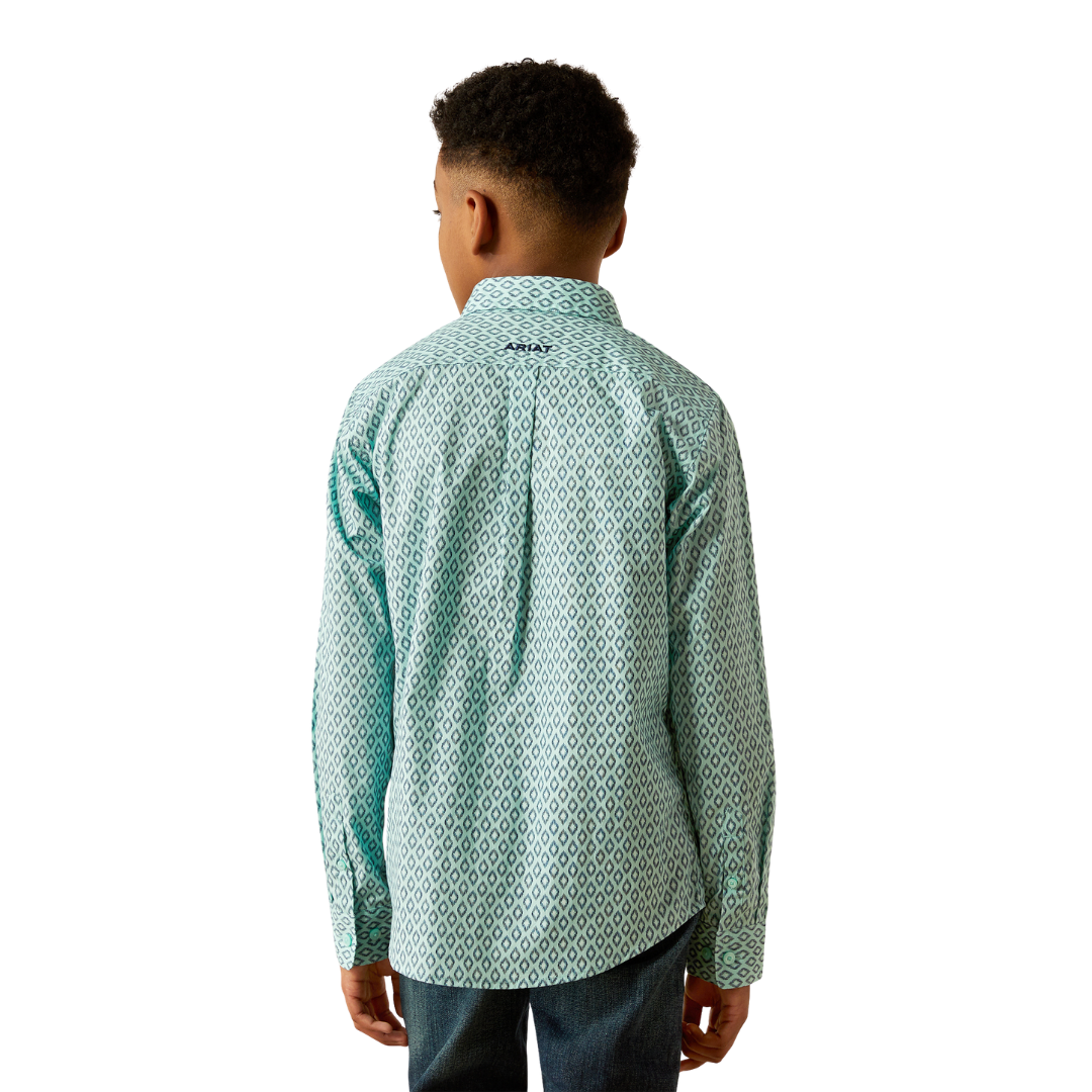 Ariat Youth Boy's Canyon Classic Fit Blue Shirt