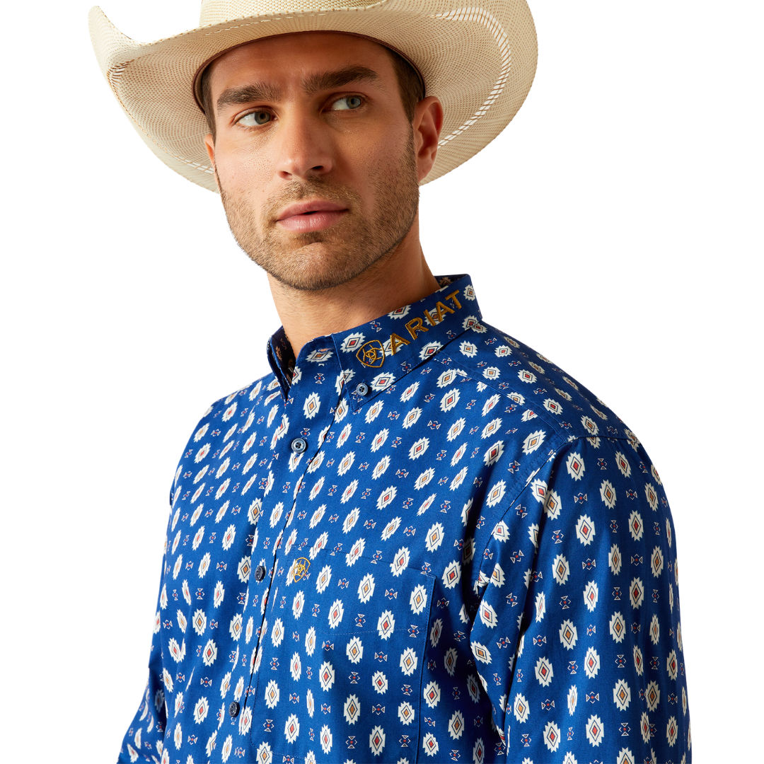 Ariat Men's Team Dax Western Navy Shirt