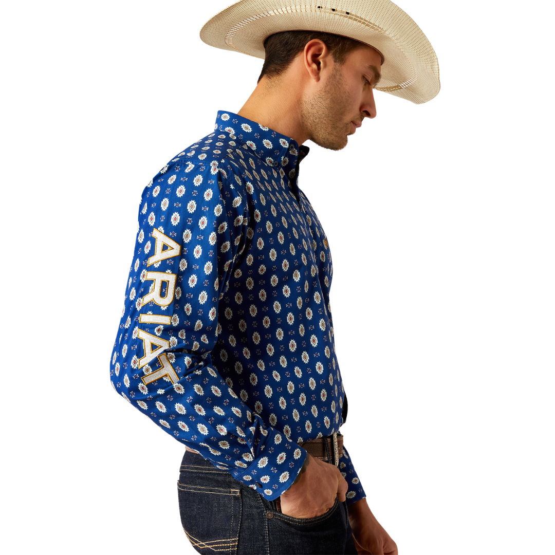 Ariat Men's Team Dax Western Navy Shirt