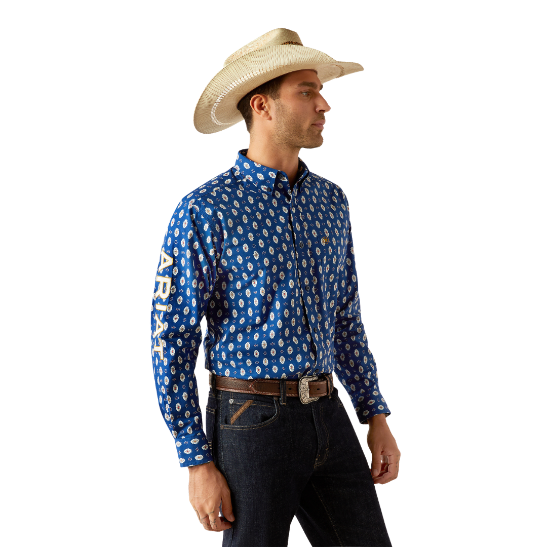 Ariat Men's Team Dax Western Navy Shirt