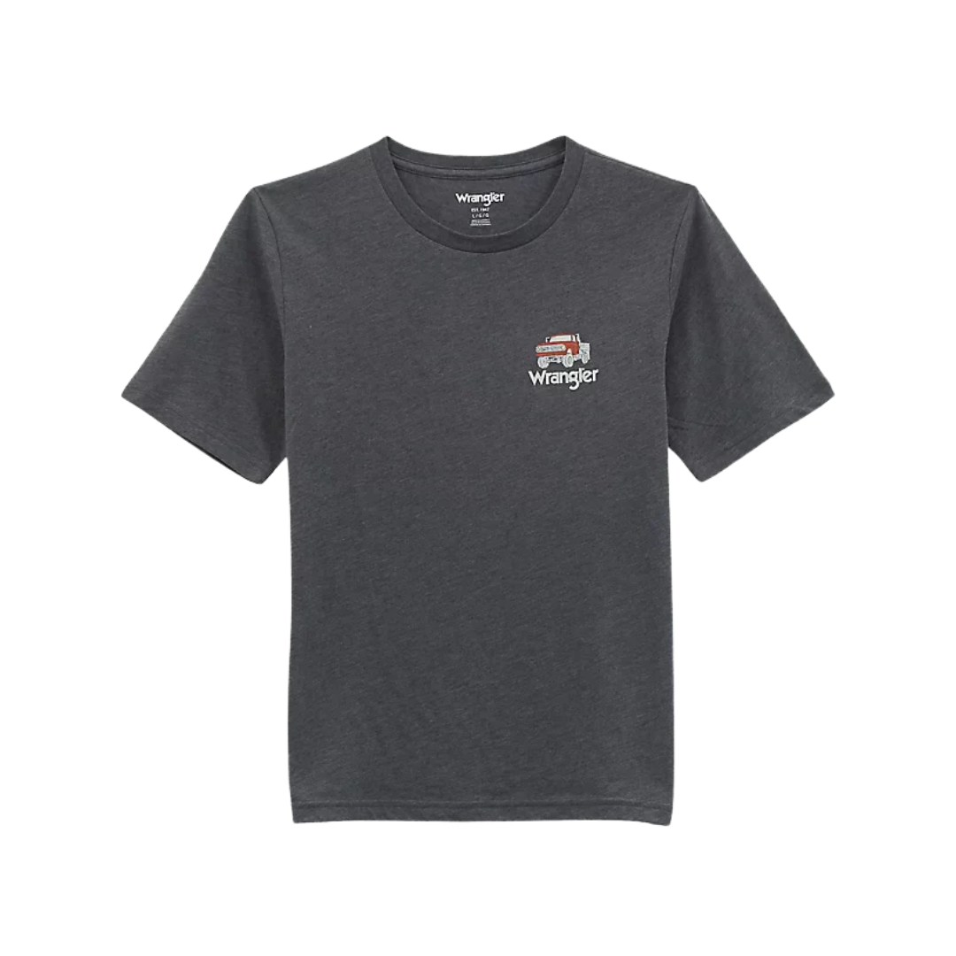 Wrangler Youth Boy's Western Back Grey Shirt