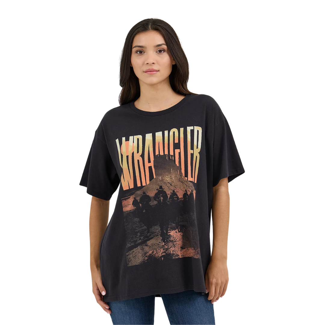 Wrangler Women's Western Black Sunset Tee Shirt