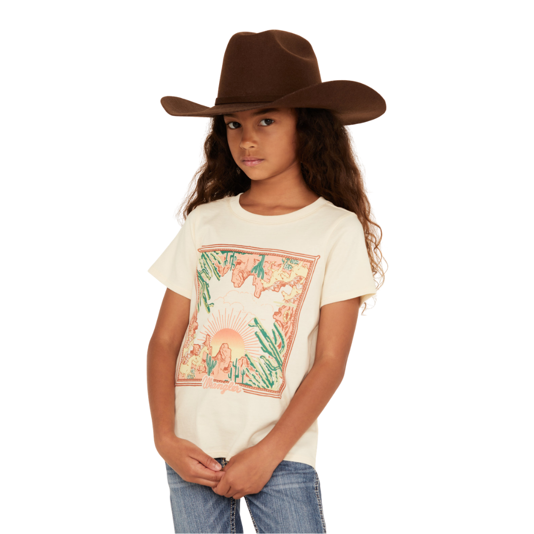 Wrangler Youth Girl's Western Graphic White Tee