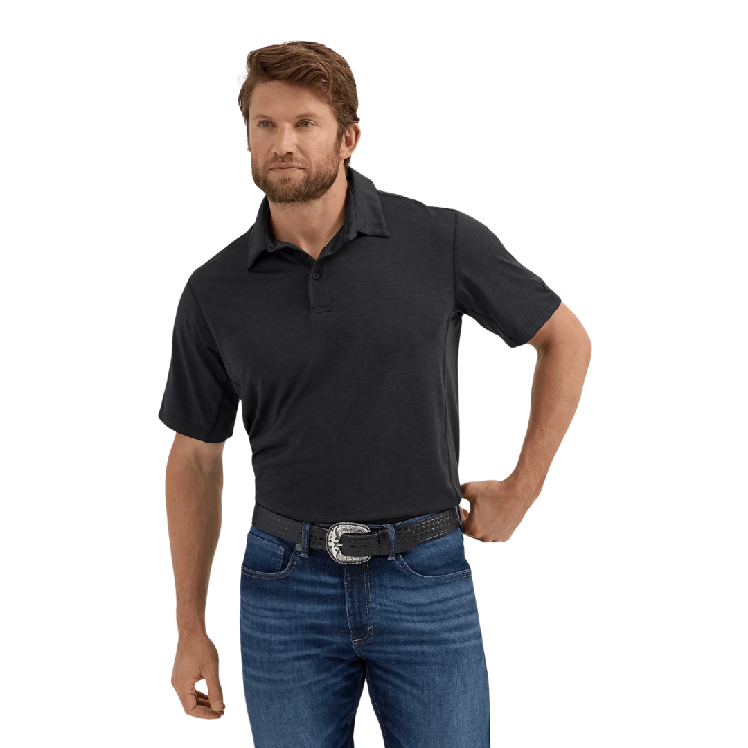 Wrangler Men's Performance Polo Black Shirt