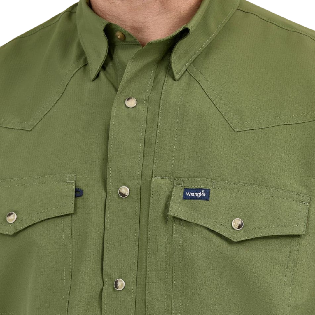 Wrangler Men's Performance Short Sleeve Green Shirt