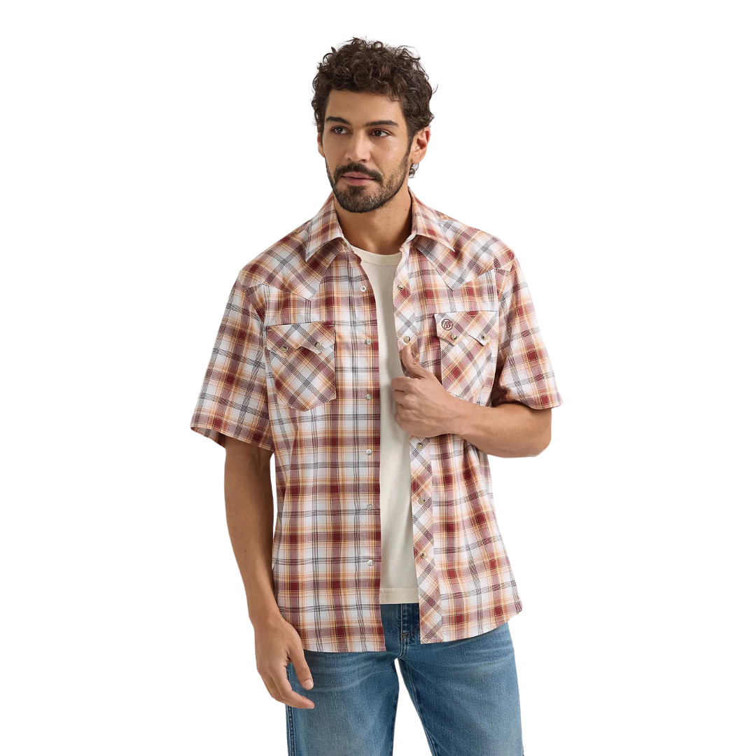 Wrangler Men's Retro Short Sleeve Sawtooth Pocket Shirt