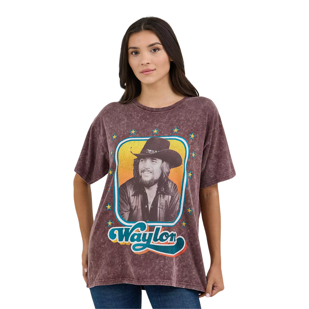 Wrangler Women's Waylon Jennings Band Fudge Brown Shirt