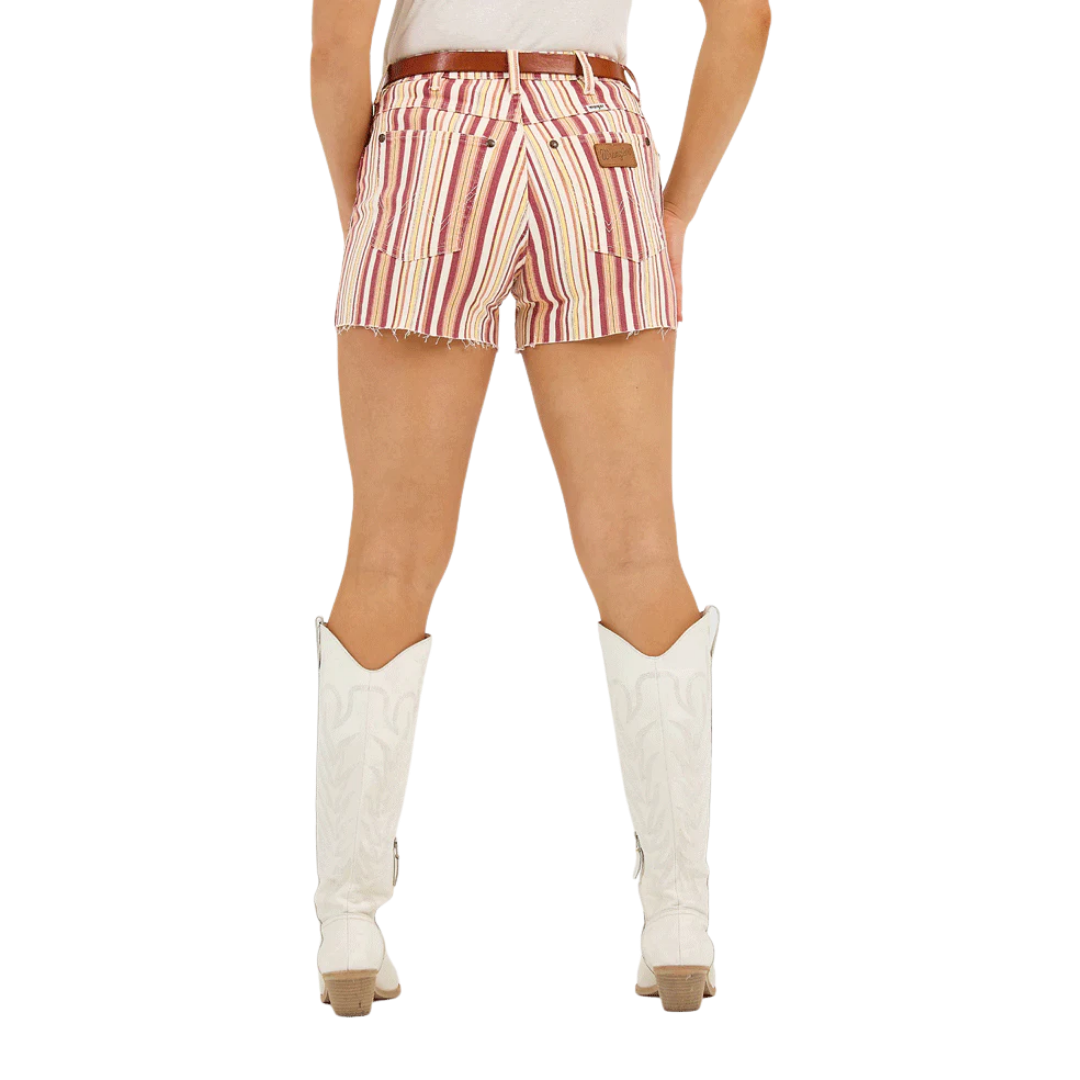 Wrangler Women's Striped Cowboy Natalie Stripe White Shorts