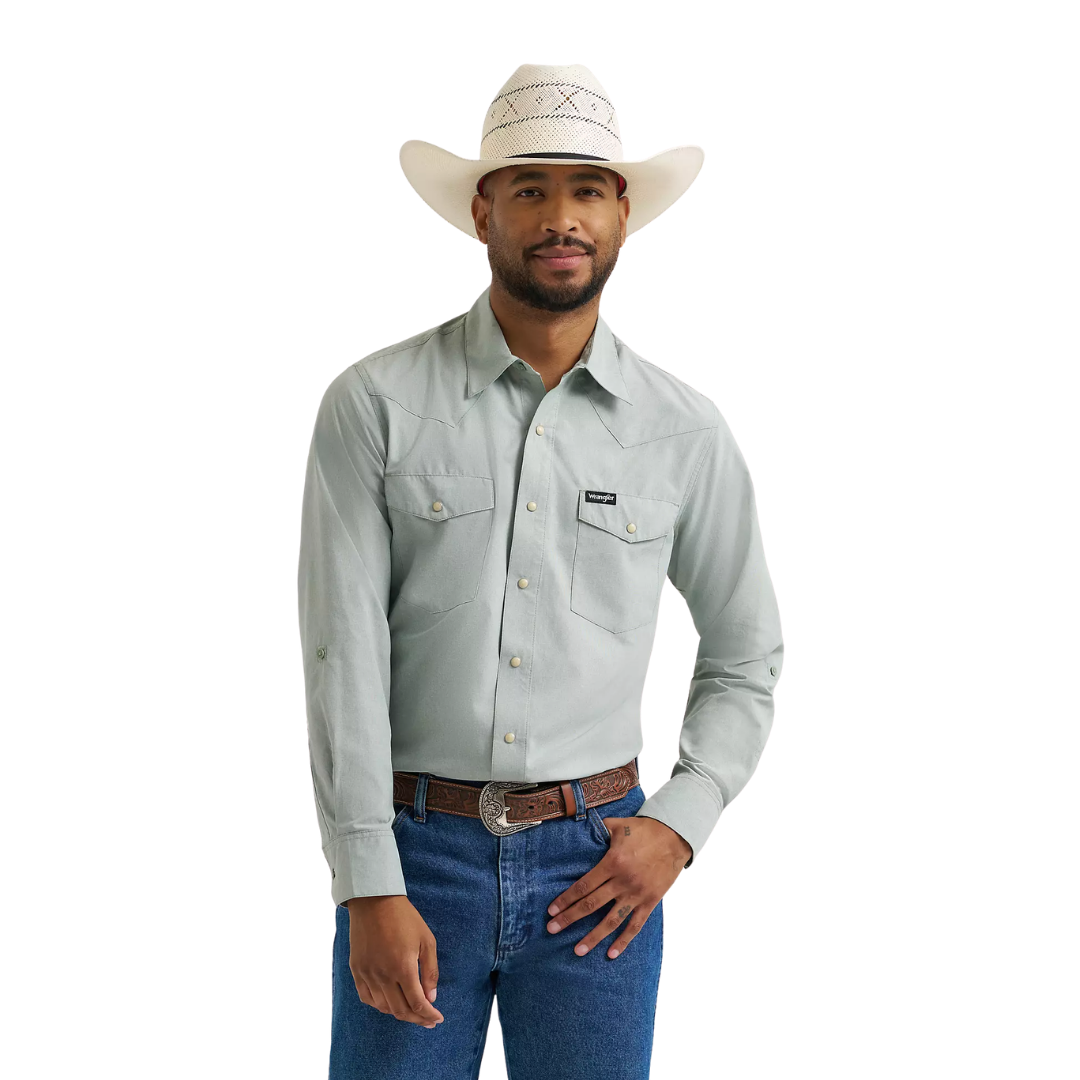Wrangler Men's Drover Utility Iceberg Green Shirt - Big & Tall
