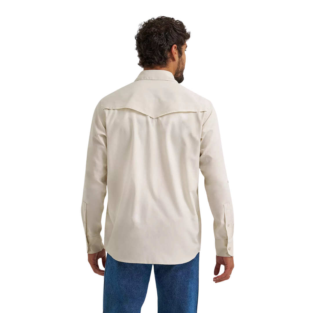 Wrangler Men's Drover Utility Pelican White Shirt - Big & Tall