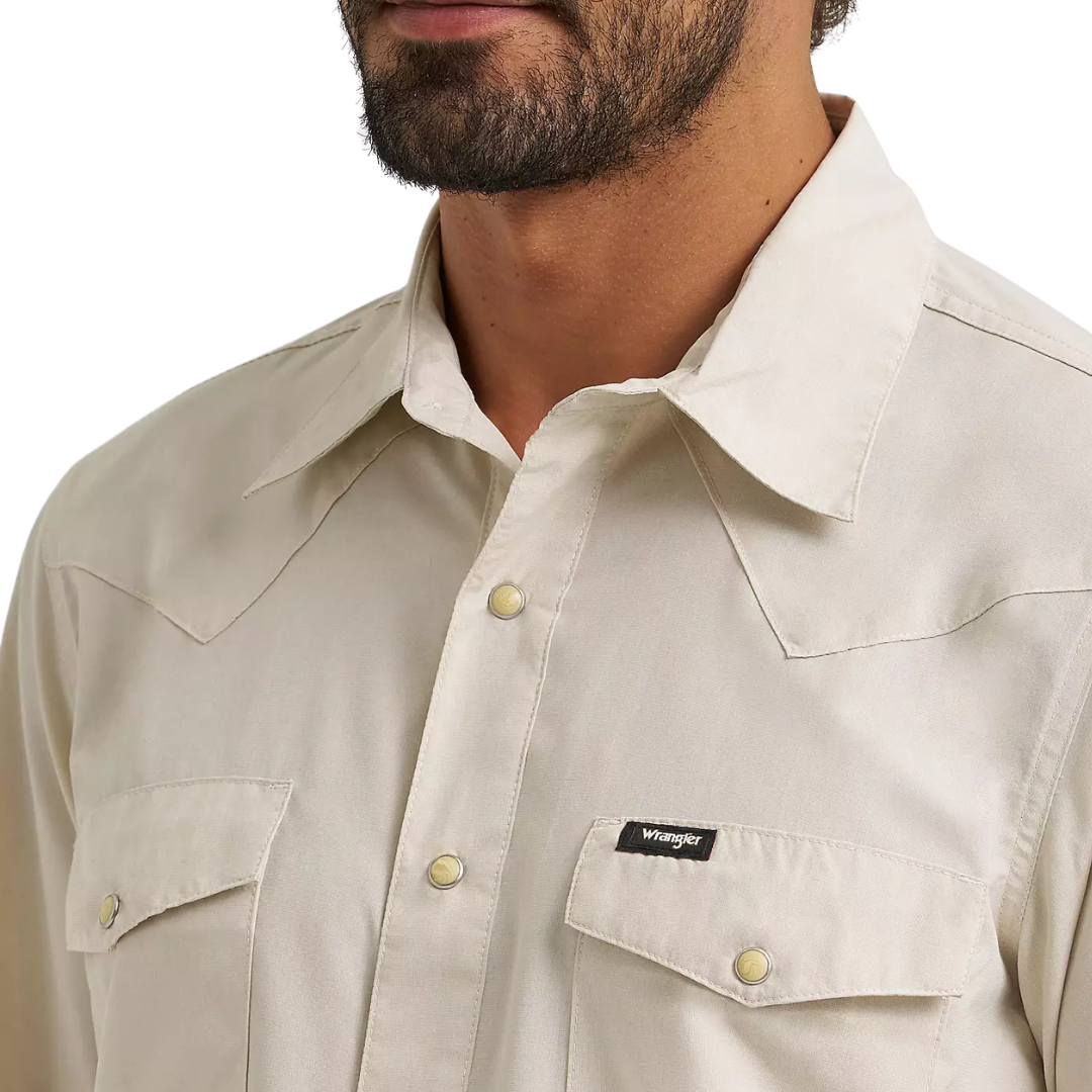 Wrangler Men's Drover Utility Pelican White Shirt - Big & Tall