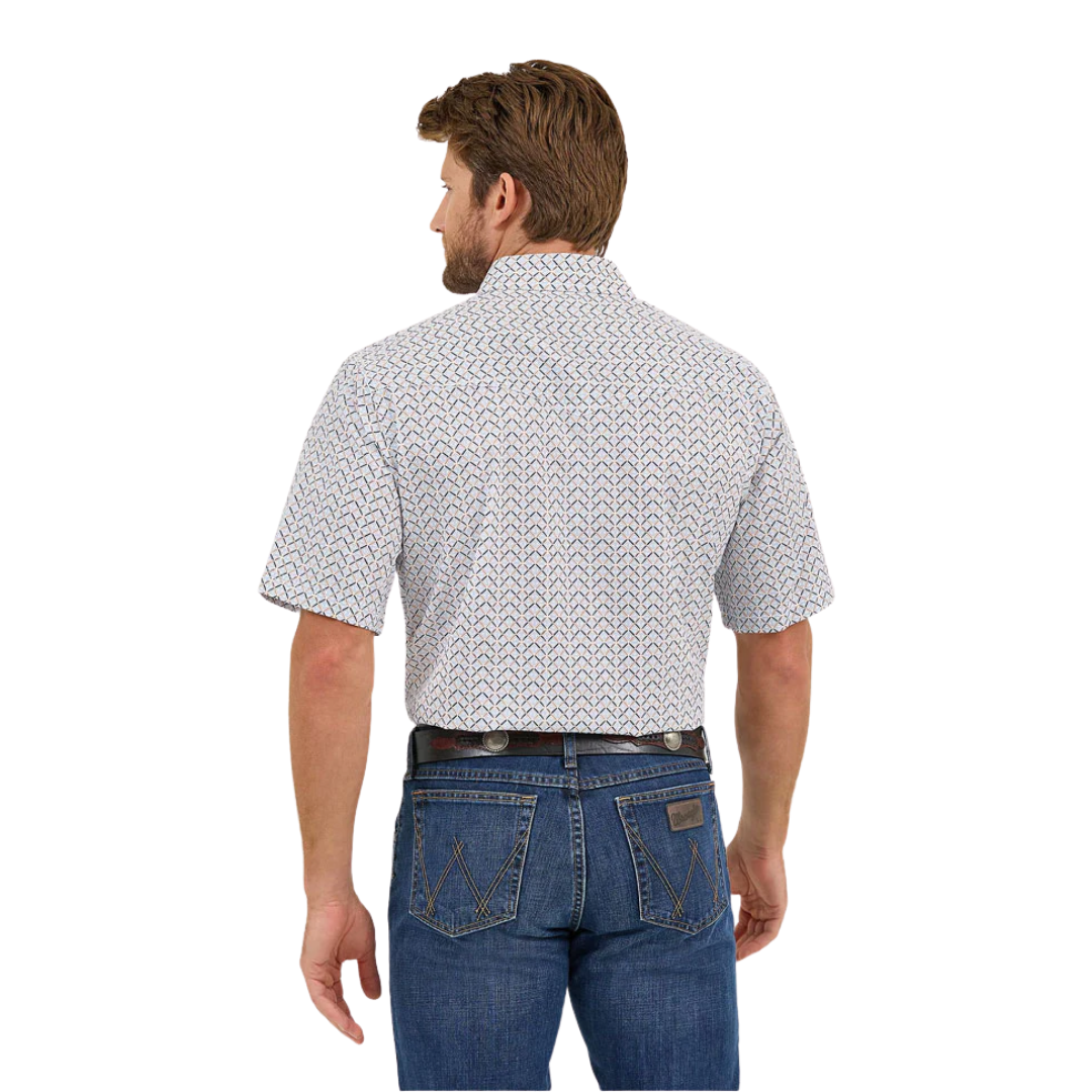 Wrangler Men's Advanced Comfort Short Sleeve Blue Shirt
