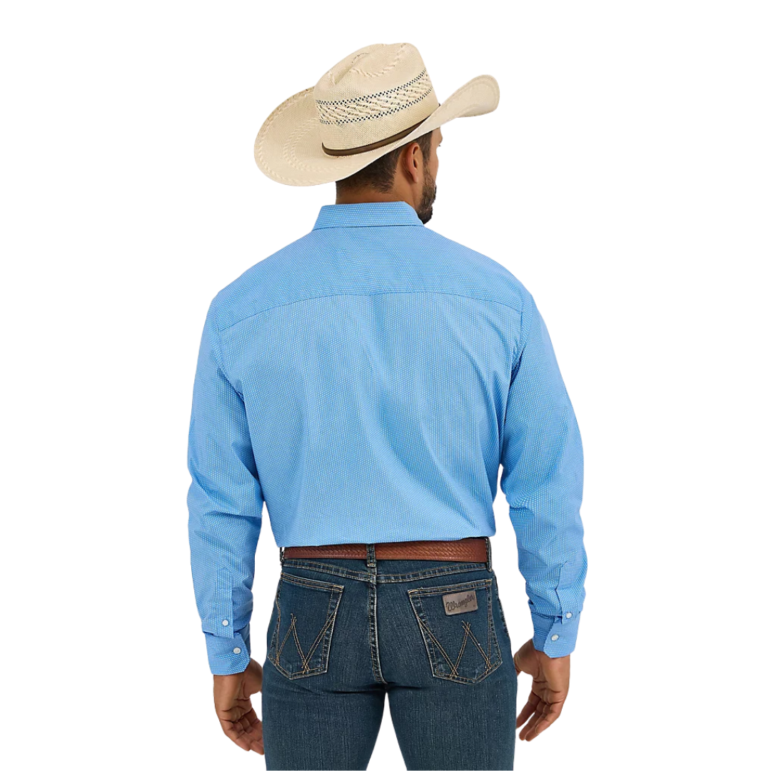 Wrangler Men's Cody Johnson Mini Dot Blue Shirt