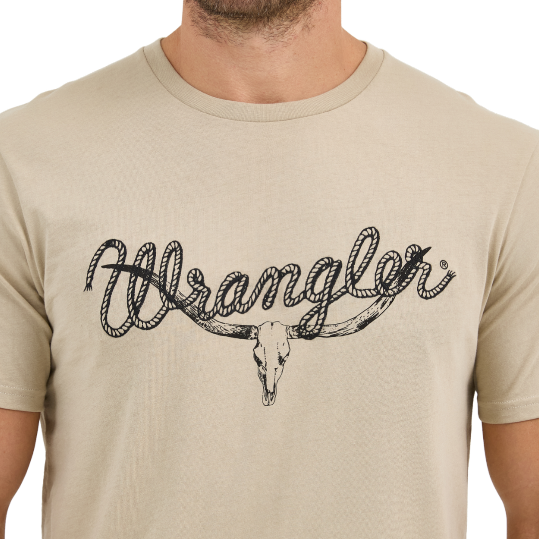 Wrangler Men's Longhorn Graphic Light Brown Shirt