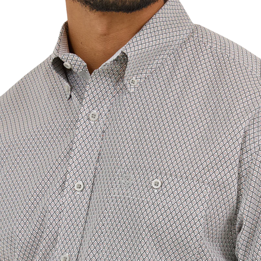 Wrangler Men's George Cross Print Grey Shirt