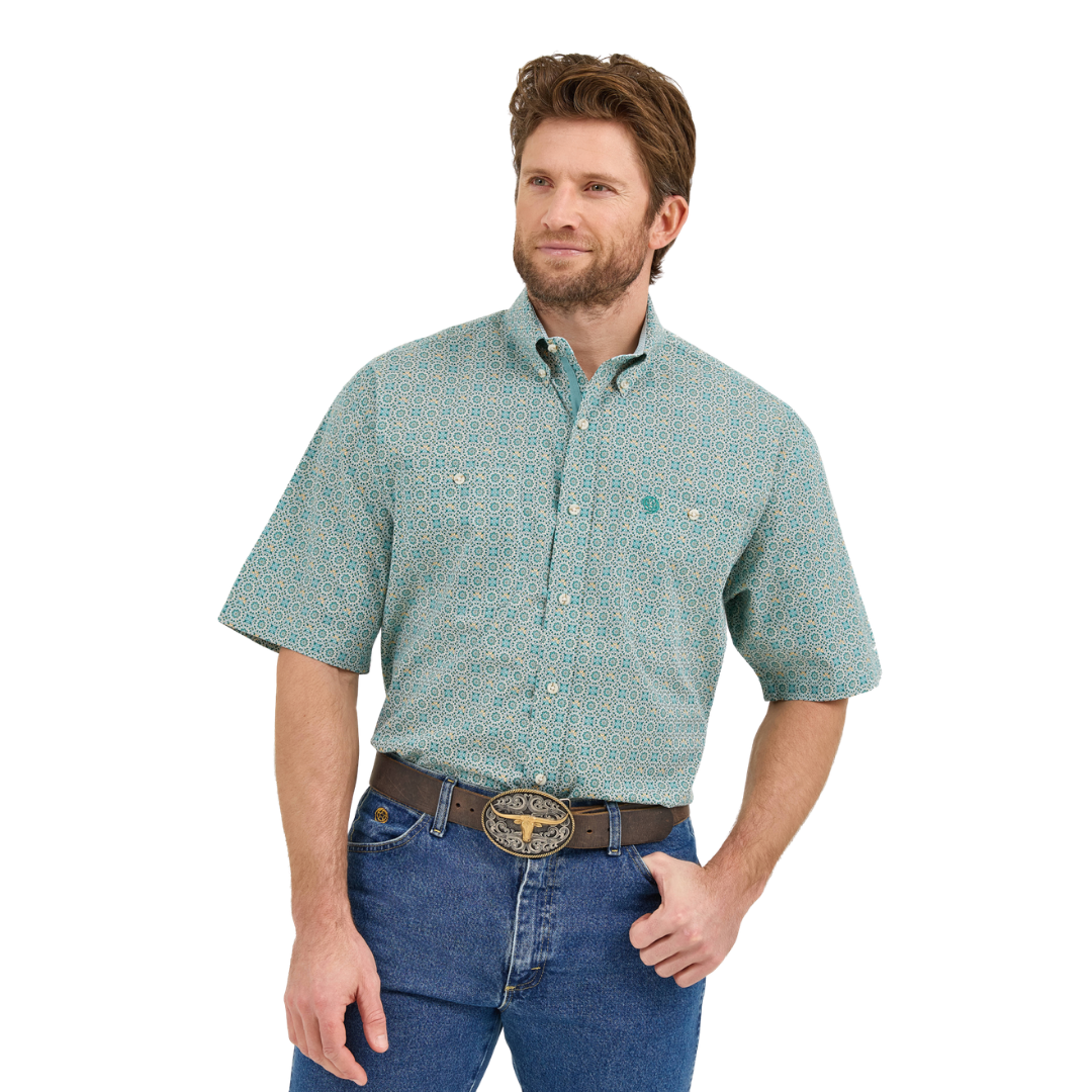 Wrangler Men's George Inlay Turquoise Shirt