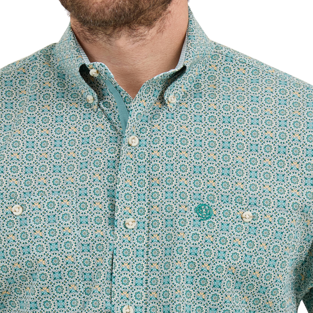 Wrangler Men's George Inlay Turquoise Shirt