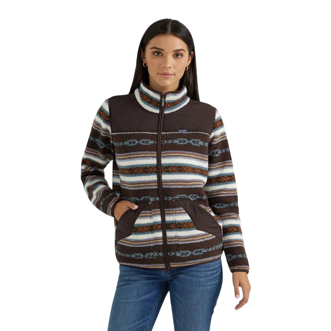 Chamarra Women's Southwestern Contrast Sherpa