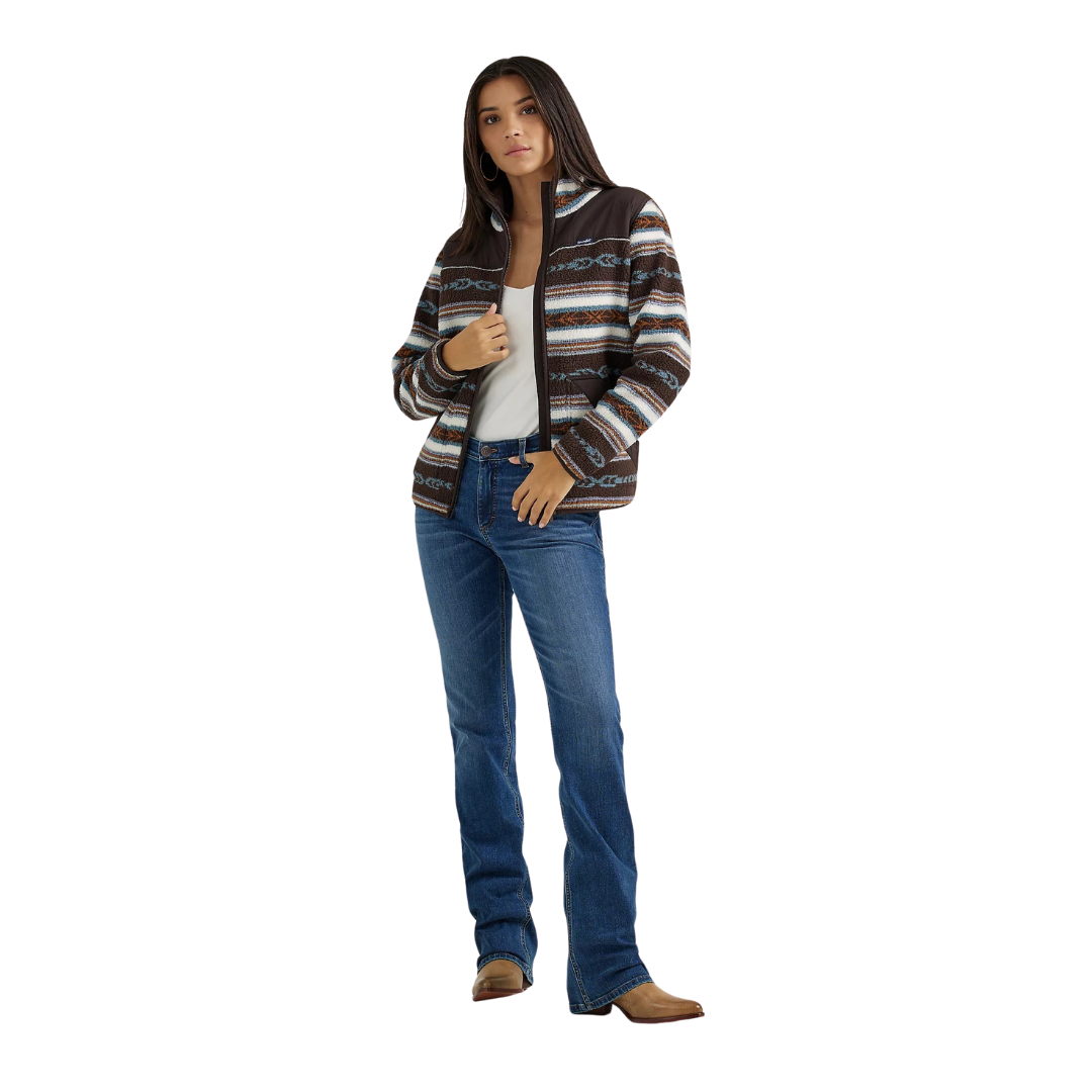 Chamarra Women's Southwestern Contrast Sherpa