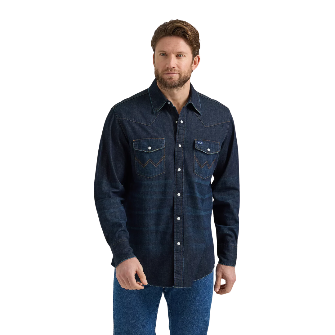 Vendor Men's Western Denim Work Blue Shirt