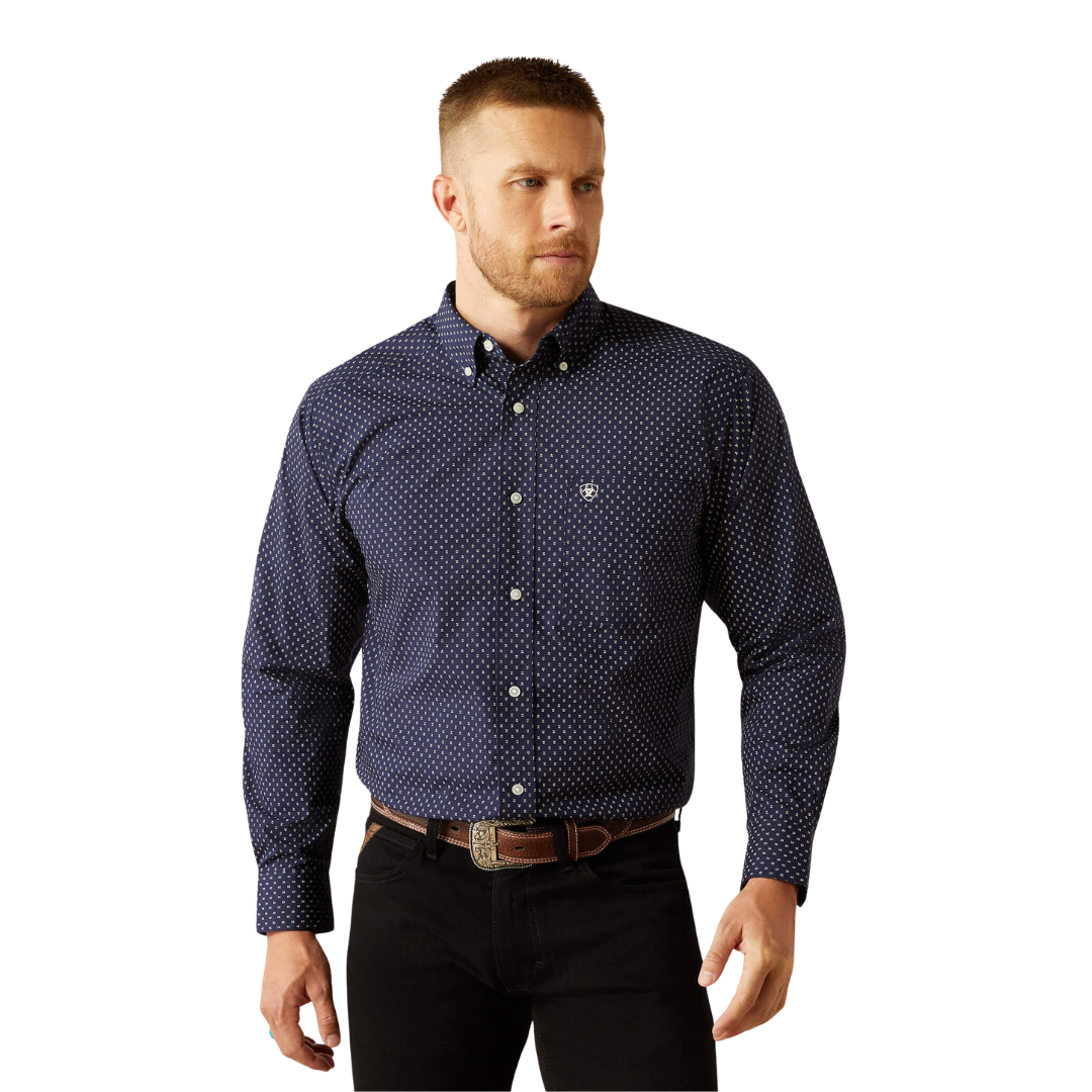 Ariat Men's Carmine Classic Fit Navy Button Down Shirt